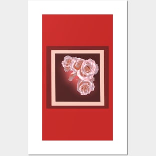 Framed Pink Roses Posters and Art